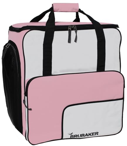 BRUBAKER 'Super Function 1.0' Bolso para Deporte - Mochila Porta Botas De Esquí - Rosa/Blanco