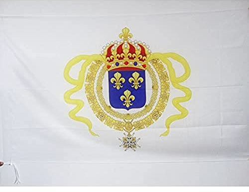 AZ FLAG Drapeau Nouvelle-France 150x90 cm Polyester 100D Fourreau | Usage intérieur et extérieur Drapeau décoratif royaliste français coutures doubles et bords renforcés avec fourreau pour mât