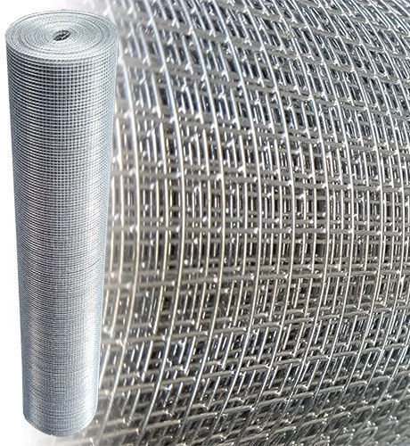 Garmix Rotolo di rete zincata per protezione uccelli/voliera/gabbia fori 6x6mm Diametro filo (50cm x 5m, 0,65mm)