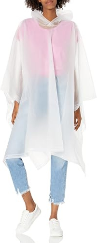 Totes Adult Lightweight Hooded Packable Poncho with Side Snaps