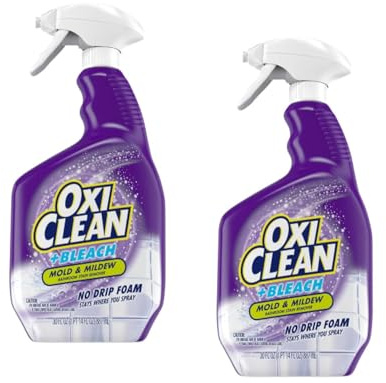 OxiClean plus Bleach, No Drip Foam, Mold & Mildew Bathroom Stain Remover 30 fl oz. 2 Pack