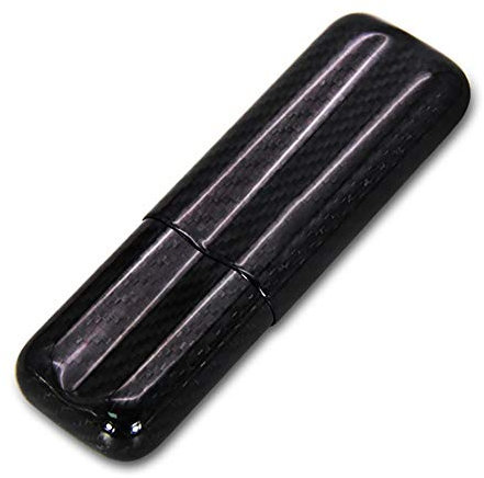 DJR Cave à cigares, Humidor à cigares pour Voyage Étui Portable Fibre de Carbone 2 Compte Boîtes à cigares