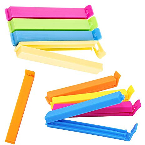 Verschluss Clips,24 Stück Verschlussclips Tütenclips Nahrungsmittel Beutel Verschlussklammern Beutel Clips Zufällige Farbe Kunststoff Verschlussklammern Dichtungsclips Für Zuhause Küche Büro 11CM