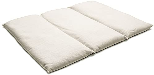 Coussin aux graines de colza - Taille 40x30-3 compartiments - blanc - Coussin thermique - Coussin aux graines - Compresse froide -