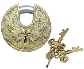 DEVKI Candado con llave resistente candado pequeño de latón macizo candado de equipaje grabado antiguo candado de seguridad, cerradura de puerta de casa, cerradura de candado con llave decoración