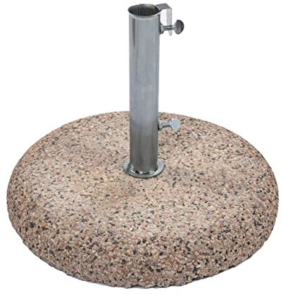 Mondo Viro Elegante Base para Sombrillas de Cemento/Granilla para Una Estabilidad Inconcesional (Ronda 35 kg, Granilla)