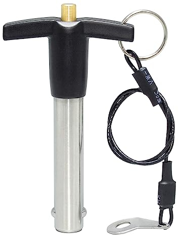 AUZHU- PLT- Zoll- Edelstahl- Kugelsperrbolzen Steckbolzen Positionierstifte Federstifte Schnellverschlussstifte mit Druckknopf Indexierstifte Sicherheitsnadeln Dübel Größe: M1/2 Zoll - L1.5 Zoll