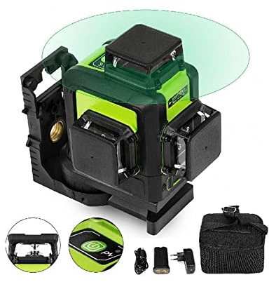 PAKJEL Nivel láser rotativo autonivelante de 360 ​​°, 12 líneas, construcción de Instrumentos de medición Transversal Vertical Horizontal 3D