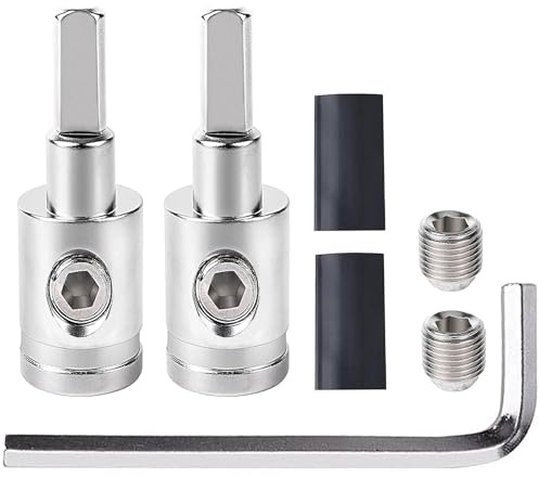 Greluma Riduttore per cavi da calibro 4 a calibro 8,adattatore riduttore ingresso amplificatore audio per auto da 2 pezzi,ottone con placcatura in nichel