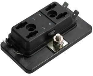 NURII 2 Stück 4-Wege-Mini-Blade-Sicherungshalter-Blockhalter, 12 V-32 V 5 A 10 A 25 A mit Kontrollleuchte for Auto-Boots-Marine-Sicherungskastenhalter