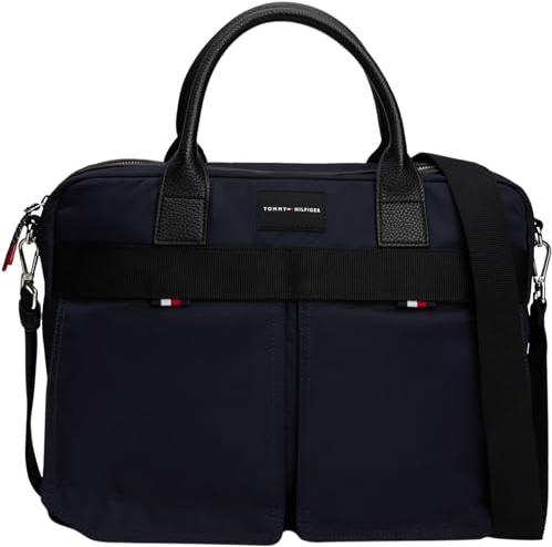 Tommy Hilfiger Herren Laptoptasche Nylon Computer Bag mit Reißverschluss, Blau (Space Blue), Einheitsgröße