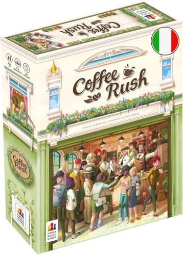 Asmodee - Coffee Rush - Brettspiel, 2-4 Spieler, 8+ Jahre, italienische Ausgabe