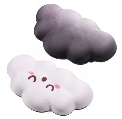 2 Stück Maus-Handgelenkauflage, Cloud Maus-Handgelenkstütze mit Rutschfester Unterseite, Praktische Handgelenkauflage Maus Memory-Schwamm für Computer, Laptop,Schule, Büro, Zuhause