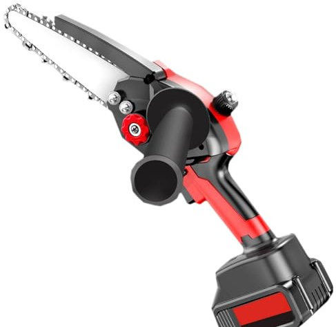 MAHWER Electric Pruning Chain Saw With Battery,Small Handheld Chain Saw,Handheld Battery Powered Chain Saw For Wood Cutting (Size : 4500mAh)