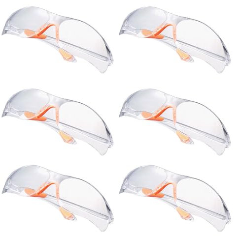 Voarge 6 Pezzi Occhiali Protettivi da Lavoro, Occhiali Antinfortunistica da lavoro, Antigraffio Occhiali di Sicurezza Trasparenti, Protezione Antigraffio Occhiali Antinfortunistica Antiscivolo per La