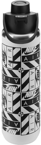 Nike SS Recharge Chug Graphic Bottiglia per Bere White/Black/Black/Black 709 ml