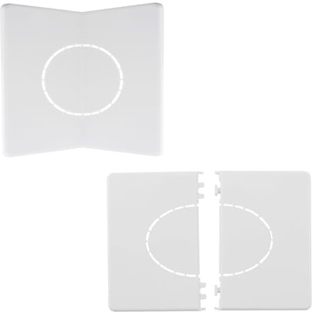 UFURMATE Lot de 2 cache-trous de tuyau de climatisation autocollants en plastique à angle droit pour décoration murale, diamètre intérieur 50 mm, blanc