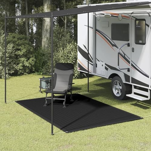 Tidyard Tent Carpet, Outdoor Rug, Groundsheet Tent & Awning Carpet, Weather Resistant and Breathable, 250x200 cm Black