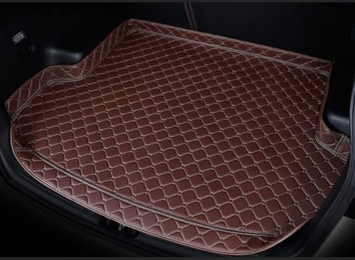 FFSWQAZ4A1 Auto Leder Kofferraummatte für Cupra Formentor 2020 2021 2022 2023 2024, Allwetter Kofferraumwanne, Cargo Teppich, Kratzfeste Kofferraumschutzmatte,Brown