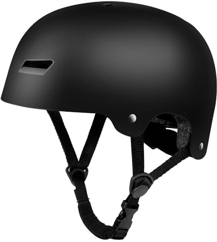 LeapBeast City Helm,Erwachsene Fahrradhelm, Radhelm,Skaterhelm,Belüftung |Sicherheit,für Jugendliche und Junge Erwachsene für Stunt-Scooter I Skateboard，Grössenverstellbar (Mattschwarz, L)