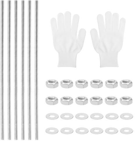 APOMOONS 6 Pcs Tige Filetée M8 x 300 mm, M8 Boulons Filetés, Tiges Filetées Entièrement, Goupilles Filetées Zinc Bleu, Tige Filetée avec Filetage Métrique Complet avec écrous et rondelles