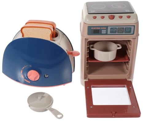 BESPORTBLE 2sets Simulation Small Household Appliance Toys Pretend Play Kitchen Toy Mini Oven Bread Maker for Boys and Girls