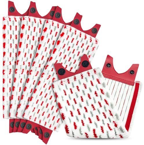 Leyrens 5 Pezzi per Panno Ricambio, Panno Ricambio Microfibra Riutilizzabile, Ricambio Panno Pavimenti Compatibile, Pulizia Efficace per Tutti i Pavimenti Duri, Veloce Pulire