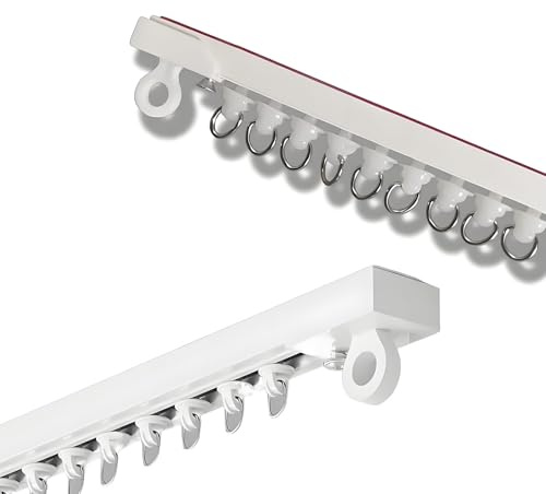 Vorhangschiene Decke, Selbstklebende, Gardinenschiene Gardinenstange, Gardinen Schienensystem, Duschstange für Fenster, Duschen, Schränke, Wohnmobile, Ohne Bohren(Decken,60cm/1.97FT)