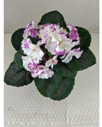 1 Pcs 8 Artificial Semi-Miniature African Violet - No Pot - Lavender