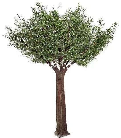 Olivo Artificial Moderno en Maceta, Tronco de plástico Realista y Frutos Artificiales for Sala de Estar y Oficina.(1mx0.9m)