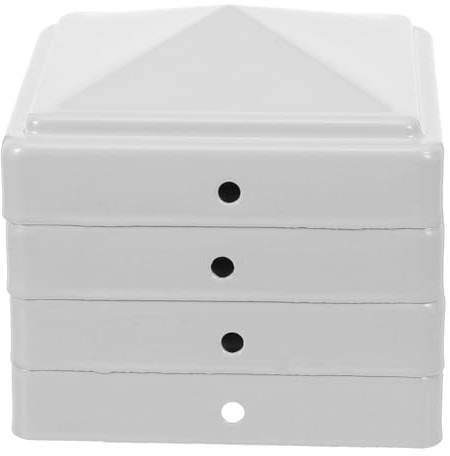 SHINEOFI Lot De 4 Capuchons Décoratifs Pour Poteaux De Clôture 80X80 Mm En Fer Embouts Étanches Pour Tubes De Clôture Accessoires De Portail Résistants Aux Intempéries Pour Jardin Et Terrasse