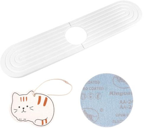 Varenzya Protector Fregadero Diatomita,45 ×10 cm Stone Faucet Mat(Blanco)
