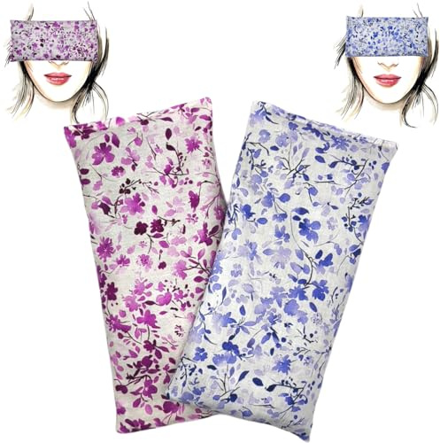 savasanas Ögonkudde Pack-2 blommor | Lavendel och risfrön | Yoga, meditation, avkoppling, ögonvila.