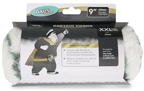 Axus Decor Captain Chunk Roller (Onyx Series) for Professional & DIY Projects, Ideal for Pebble Dash & Rough Surfaces, Excellent Coverage, Sleeve Core Diameter - 9/230mm,44mm core
