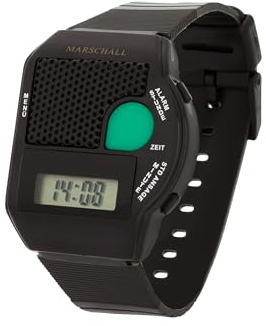 MV Talking Watch with Large Voice Button Black Blind Watch Now with German Case Inscription - Ready Set