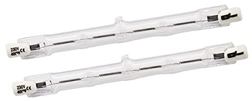 LEDLUX 2 Pezzi Lampade Alogena R7S Dimmerabile, Bianco Caldo 2800K, R7S 118mm 80W 1375 Lumen