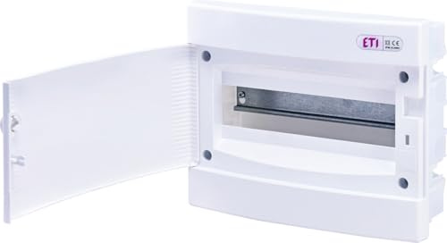 Boîte à fusibles encastrée IP40 - Boîtier de distribution - Porte blanche pour installation dans la maison (1 rangée à 12 modules)