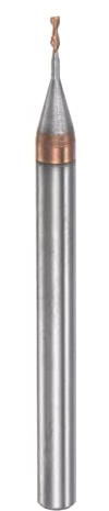 sourcing map VHM Schaftfräser 1 mm, 2 Zähne Klingenlänge 6 mm Titanbeschichtet-Beschichtung CNC Fräser für Edelstahl, Verbundwerkstoffe und Legierungen