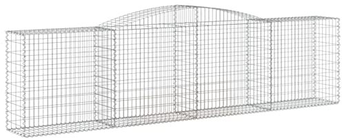 Homgoday Panier en gabion arqué, panier en pierre grillagé, pour l'extérieur, en spirale, pour jardin, jardin, décoration de jardin, 400 x 50 x 100/120 cm, fer galvanisé