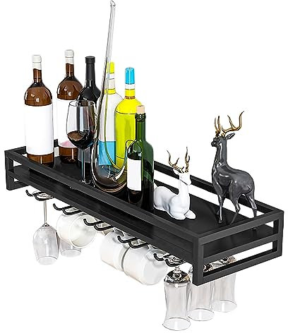 LIGUOYI Wandbefestigung Gläserhalter, Umgekehrter Weinglashalter 24/31/39IN Weinregale Gläserhalterung Schwarz/Gold/Weiß Platzsparend, Für Bar Küche Zuhause, Robust Stielgläserregal