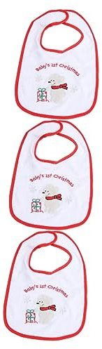 Toyvian 3St Baby-Lätzchen entzückendes Babylätzchen Babyspeicheltuch Säuglingslätzchen Kinderlätzchen Kinder Lätzchen aus Baumwolle füttern Baby Produkte Kleinkind Baumwolle Polyester Weiß