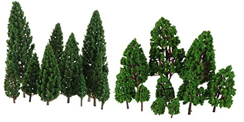 HOODANCOS Dekoration 22-teiliges Set Miniatur-landschaftsbaummodell Künstlicher Baum Palme Weihnachten Weihnachtsbaum
