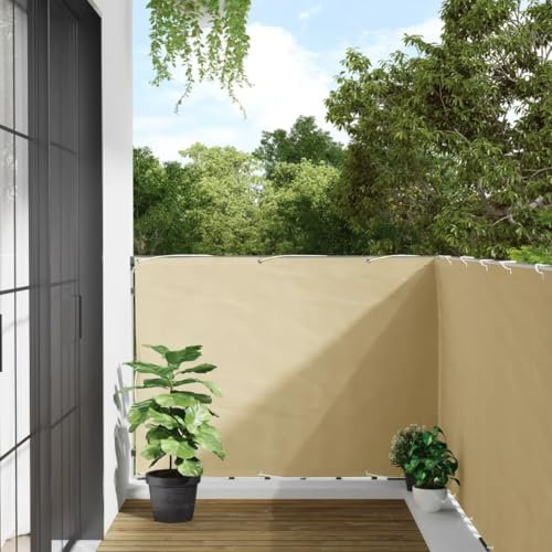 Somanki Garten-Sichtschutz Creme 400x120 cm PVC, Zaun Sichtschutz, Sichtschutzstreifen, Balkon Sichtschutz, Zaun Garten, Balkonsichtschutz, Balkon Zubehör - 4005501