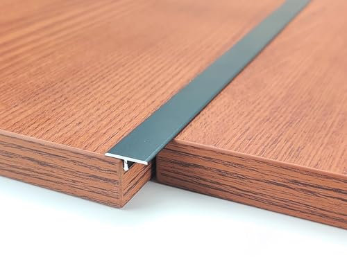 Raouoae 3 Stück*90cm Türleiste Verbindungs Abdeckleiste T Profil Übergangsschiene Boden Winkelprofil Anpassungsprofil Übergangsleiste Flach Für Holzböden(Eisengrau,Breite 33 mm)