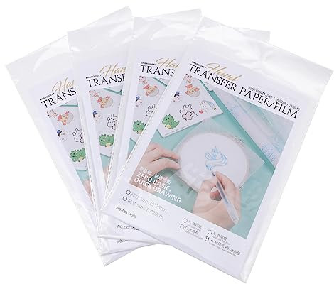 Tofficu 16stücke Transparentes Transferpapier Wasserlöslich Stickerei Folie Für Diy Hand Werkzeuge Wasserlösliche Stickunterlage Waschwasserlösliche Folie Für Selbstgemachte Stickmuster