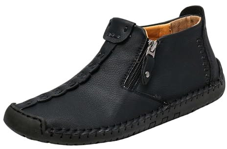 Hiking Boot Warm Shoes Outdoor Ski Boots Thickening Mittelalter Schuhe Herren Wikinger (Black, 43)