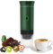 Bostar Máquina de Café Portátil, 3 en 1 Cafetera Espresso Eléctrica Portátil Calentamiento Rápido Cafetera para Camping Viaje Compatible con Cápsulas Pequeñas Grandes Café Molido (Verde)