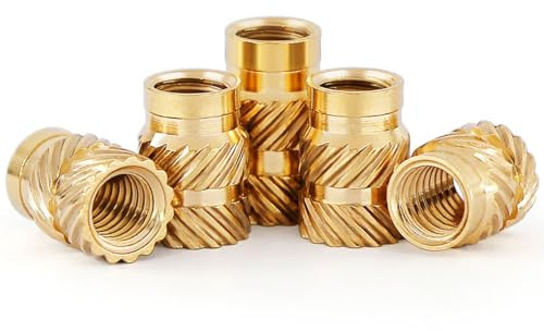 Gewindeeinsatz,100 Stück M1.6*3*2.5mm C3640 Messing-Heizeinsatz,Einpressmutter Standard Innengewinde Hardware Muttern Durch Einschmelzen für 3D Druck Zubehör Kunststoffteiledurch Wärme Ultraschall
