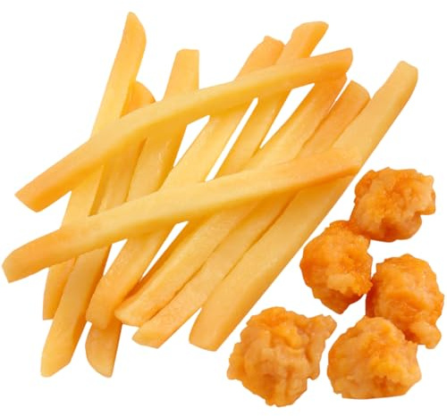 KONTONTY Lot de 15 pièces de faux aliments, modèle réaliste de frites françaises, jouets pour jouets de rôle, pour les tout-petits, décoration de fête et idées de jeu créatives