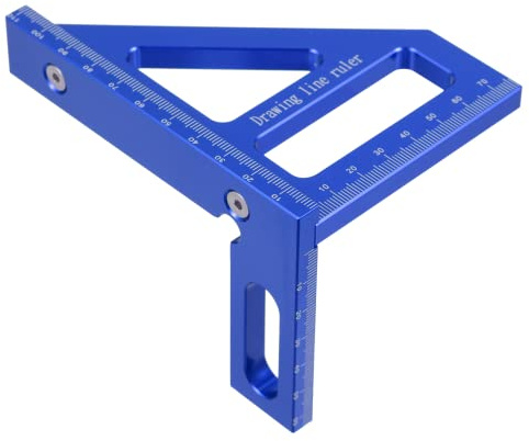 HOMSFOU Multifunction Aluminum Alloy Woodworking Ruler 45° 90° Angle Measuring Tool Miter Triangle for Carpenter Layout and Engineering Measurement